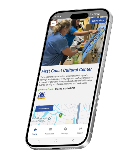 Business listing shown on a mobile phone.